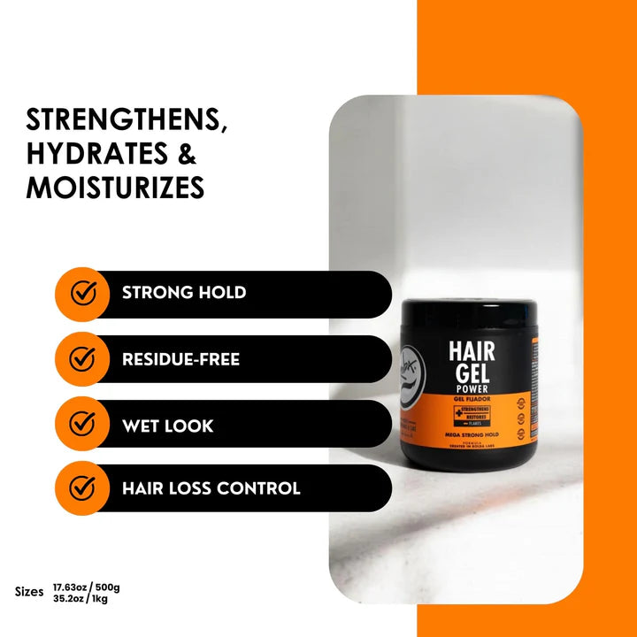 Rolda - Gel Fijador Power Hair Styling | Fijación Ultrafuerte | Brillo Intenso | Efecto Mojado - 500g
