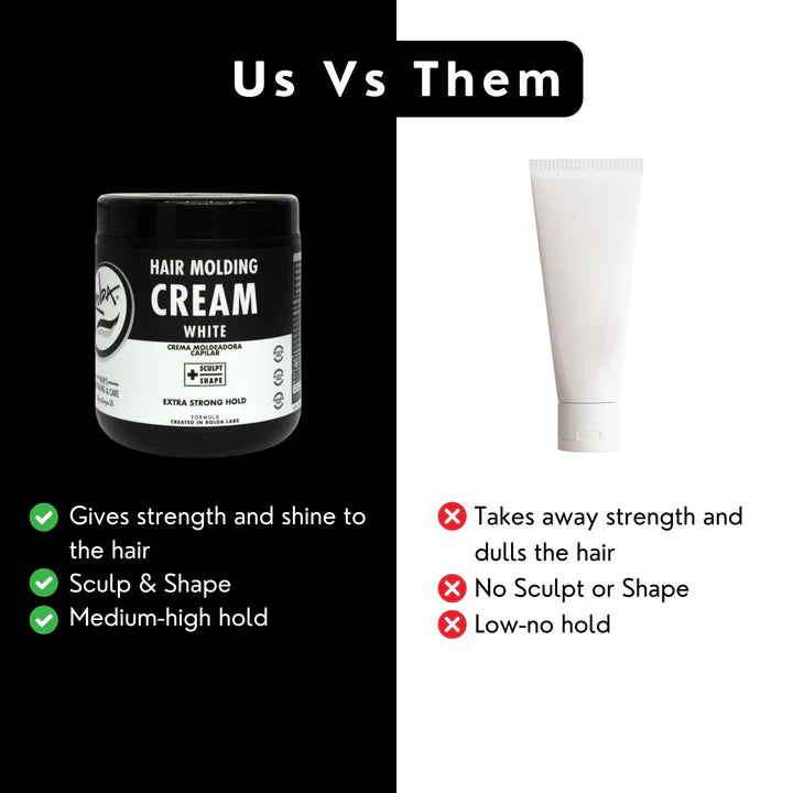 Rolda - Crema Moldeadora para Cabello Cream White | Fijación Media-Fuerte | Acabado Natural | Brillo Medio - 500g
