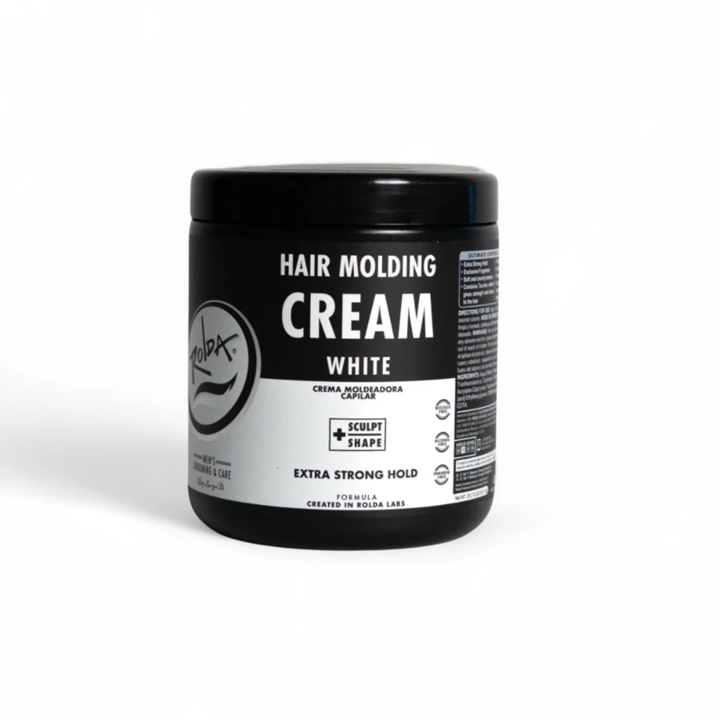 Rolda - Crema Moldeadora para Cabello Cream White | Fijación Media-Fuerte | Acabado Natural | Brillo Medio - 500g